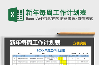 2025年新年每周工作计划表