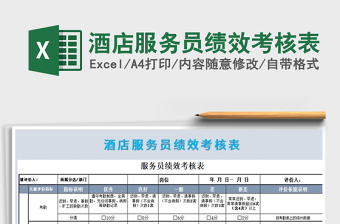 2025年酒店服务员绩效考核表