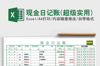 2024年现金日记账(超级实用)