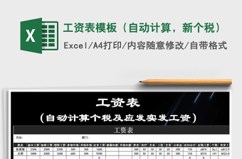 2024年工资表模板（自动计算，新个税）