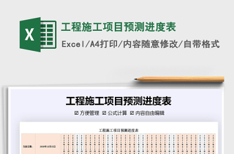 2025年工程施工项目预测进度表