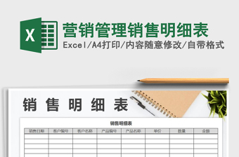 营销管理销售明细表