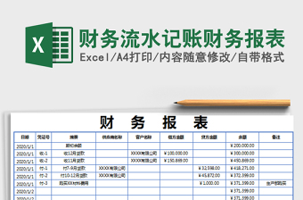 2025年财务流水记账财务报表