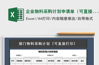 2025年企业物料采购计划申请单（可直接打印）