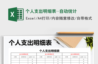 2025年个人支出明细表-自动统计