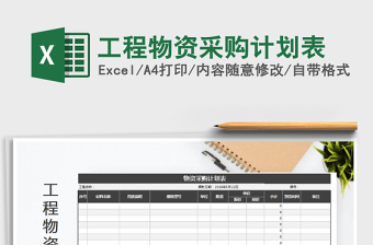 2025年工程物资采购计划表