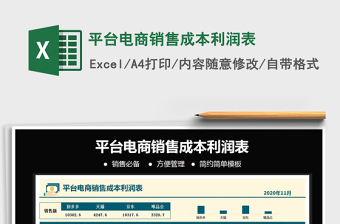 2024年平台电商销售成本利润表