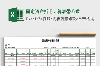 固定资产折旧计算表带公式