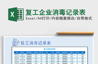 2025年复工企业消毒记录表