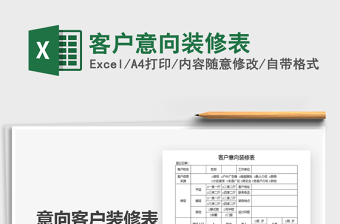 2025年客户意向装修表免费下载