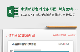 2025年小清新彩色对比条形图 财务营销图表模板