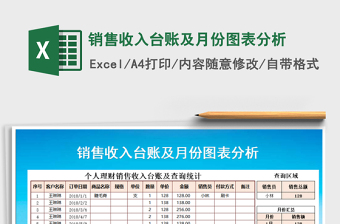 2025年销售收入台账及月份图表分析