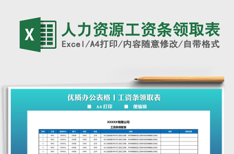 2025年人力资源工资条领取表