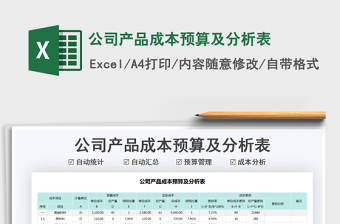 2025年公司产品成本预算及分析表