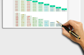 2024年乘法口诀表（打印版）免费下载