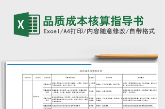 2025年品质成本核算指导书