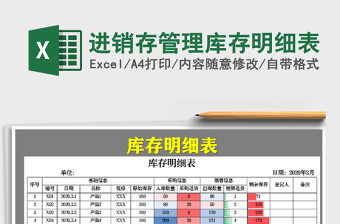 2025年进销存管理库存明细表