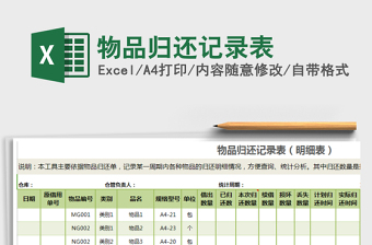 2025年物品归还记录表