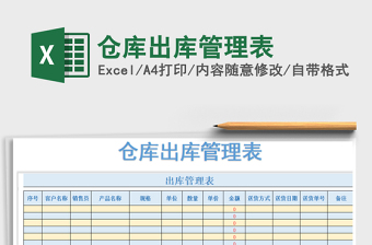 2025出库管理excel表格大全