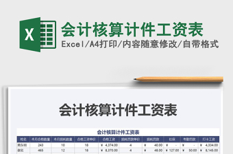 2025年会计核算计件工资表