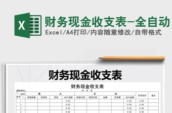 2025年财务现金收支表-全自动
