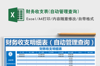 2025年财务收支表(自动管理查询）