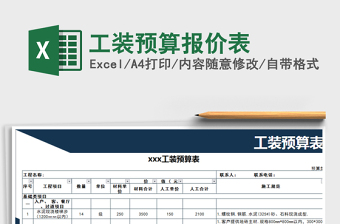 2024年工装预算报价表免费下载