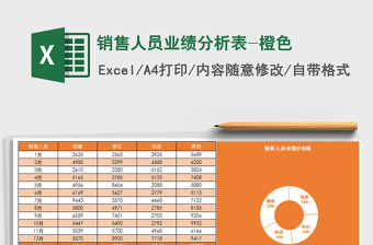 销售人员业绩分析表-橙色