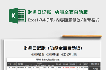 2024年财务日记账-功能全面自动版