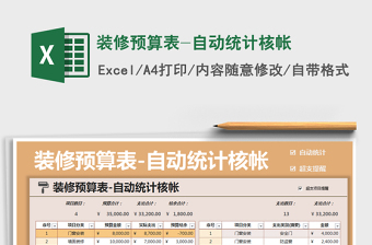 2025年装修预算表-自动统计核帐