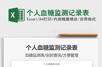 2024年个人血糖监测记录表