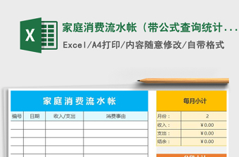 家庭消费流水帐（带公式查询统计）