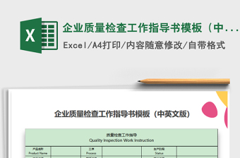 2025年企业质量检查工作指导书模板（中英文版）
