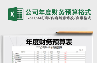 公司年度财务预算格式