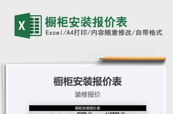 2025年橱柜安装报价表