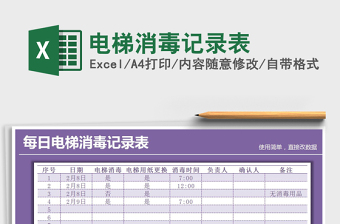 2025年电梯消毒记录表