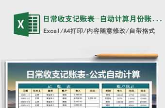 2024年日常收支记账表-自动计算月份账户统计免费下载