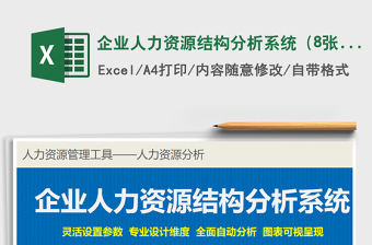 2024年企业人力资源结构分析系统（8张表格全自动多维度分析免费下载