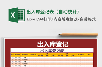 2025年出入库登记表（自动统计）