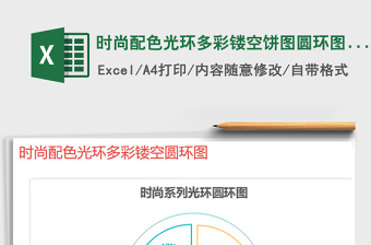 2025年时尚配色光环多彩镂空饼图圆环图表