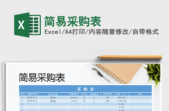 2025采购excel表格简易模板大全