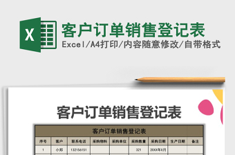 2025年客户订单销售登记表