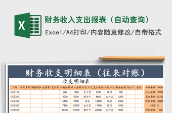 2025年财务收入支出报表（自动查询）