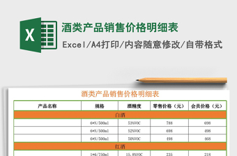 2025酒类销售excel表格模板大全