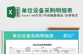 2025年单位设备采购明细表