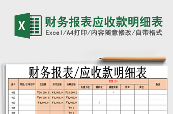 2025年财务报表应收款明细表