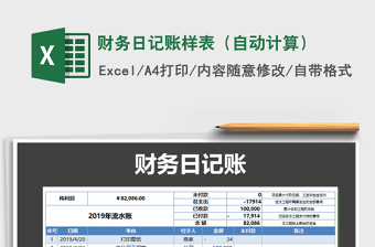 2025年财务日记账样表（自动计算）