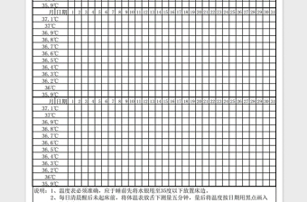 2024年体温表免费下载