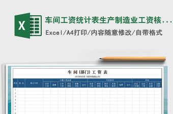 2025年车间工资统计表生产制造业工资核算表