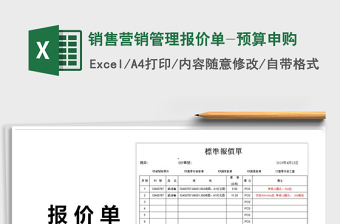 2025年销售营销管理报价单-预算申购